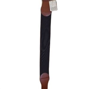 Radio Road Black & Brown Stretch Belt Wide Med